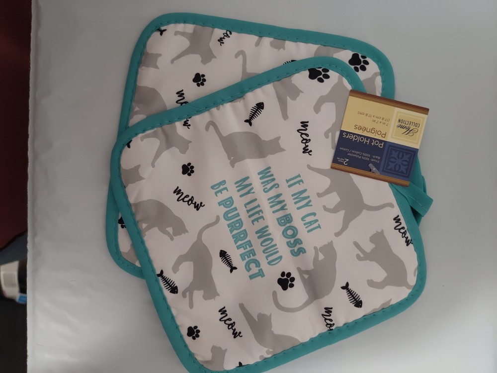 Pot Holders - Cat Theme. Set Of 2.