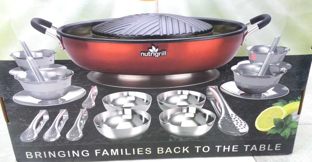 $159.00 NUTRIGRILL BBQR01 - 1200W ELECTRIC TABLETOP BBQ COMPLETE SET