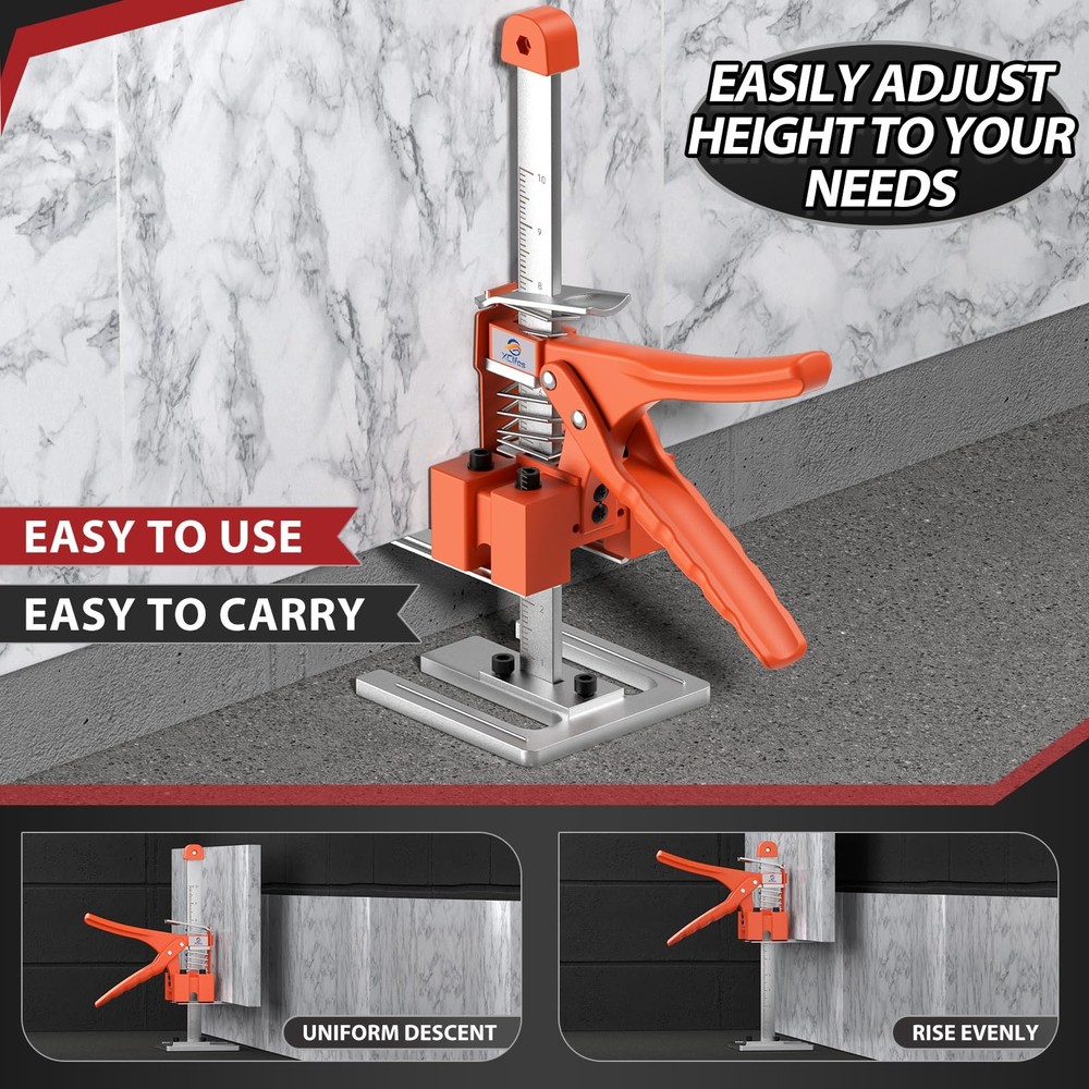 Labor Saving Arm Jack Handle 2 Pack, Construction Jack, Wall Tile Locator, Mu...