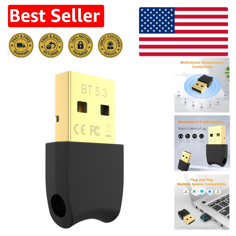 Plug & Play Mini Bluetooth 5.3 Adapter for PC – Compatible with Windows & Linux