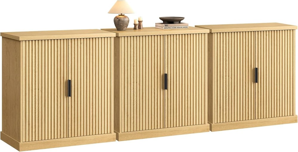 MAXE Collection Buffet Cabinet Fluted Console Cabinet Sideboard W/ Adjustable