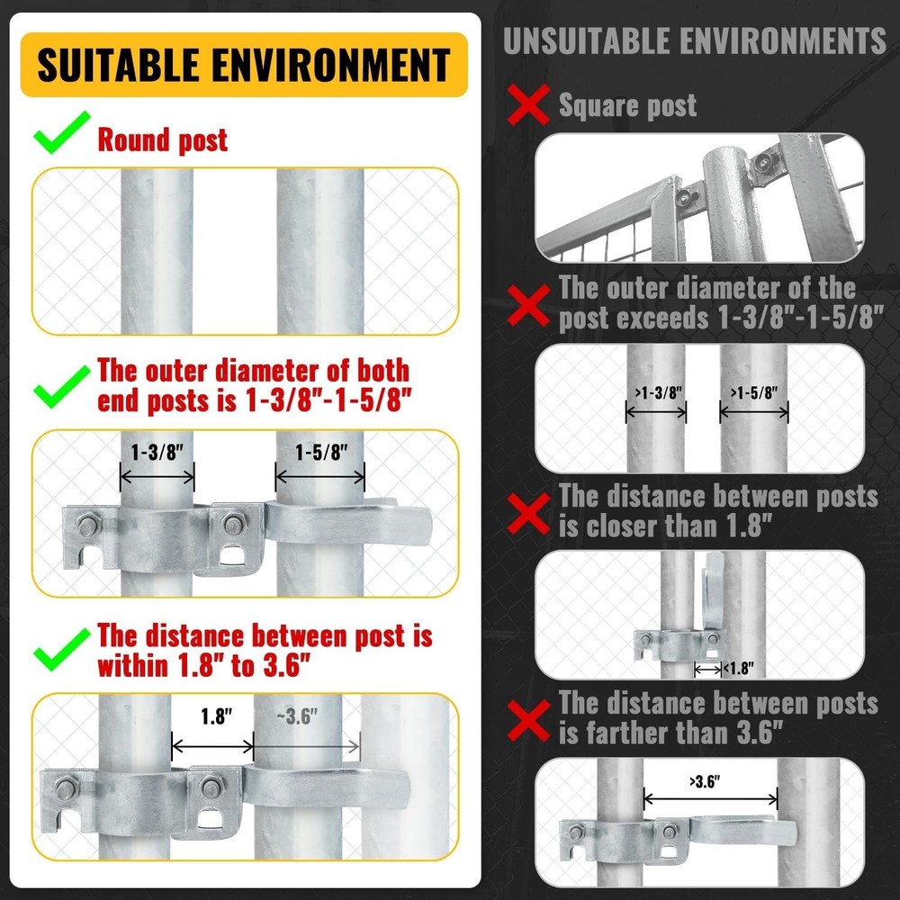 Fence Fork Lock, Galvanized Steel, 1 PCS
