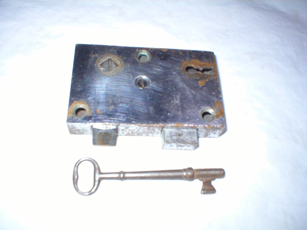 Antique Chrome and Brass Case Surface Mount Lock
