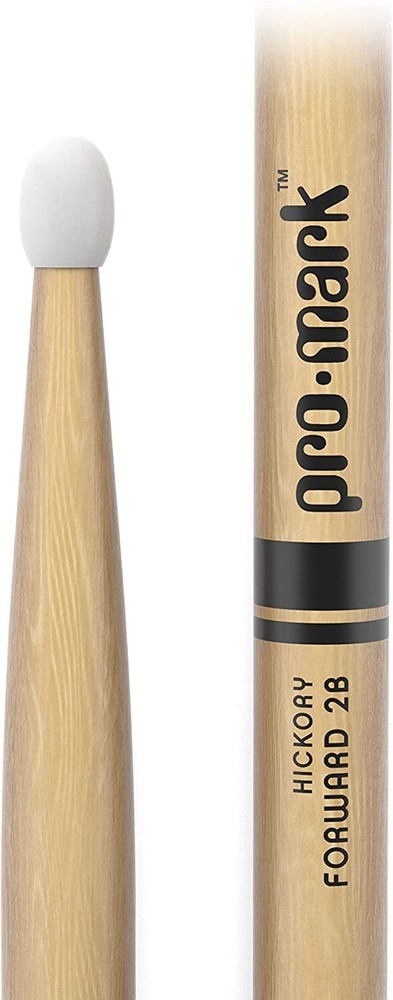 ProMark Classic Forward 2B Hickory Drumsticks, Oval Nylon Tip, One Pair