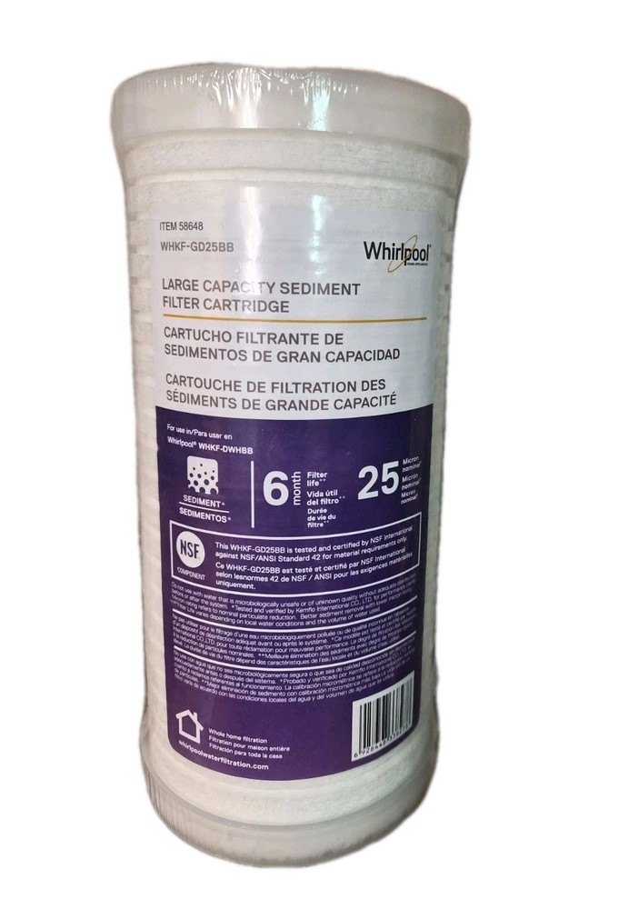 Whirlpool WHKF-GD25BB Large Capacity Whole House Replacement Filter - 6 Month
