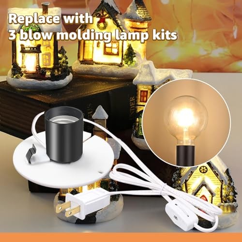 Set Blow Mold Light Kit Replacement,E27 E26 Single Bulb Cord Kit for 3