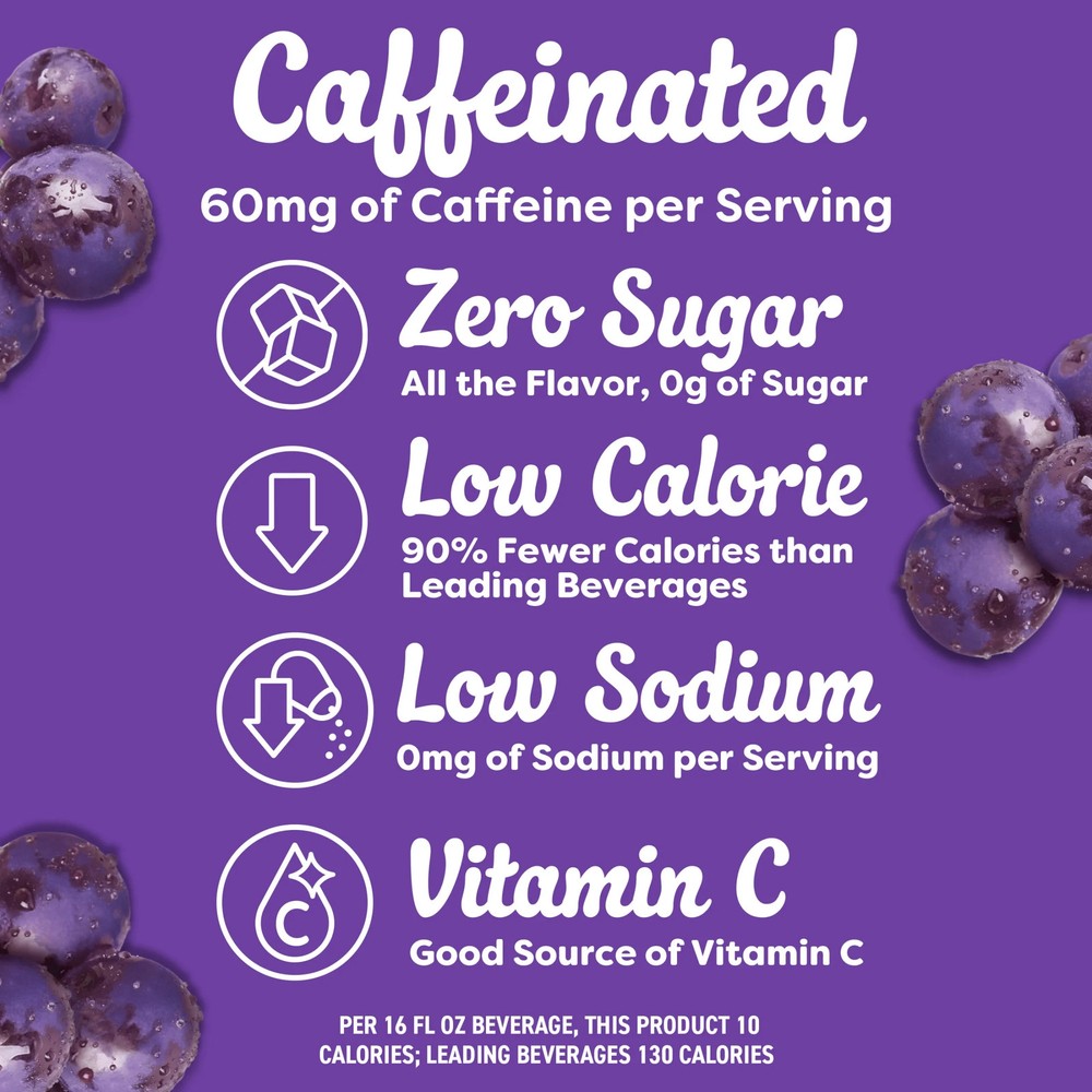 Drink Mix with Caffeine 10 Packets Grape Zero Sugar 3 Pack