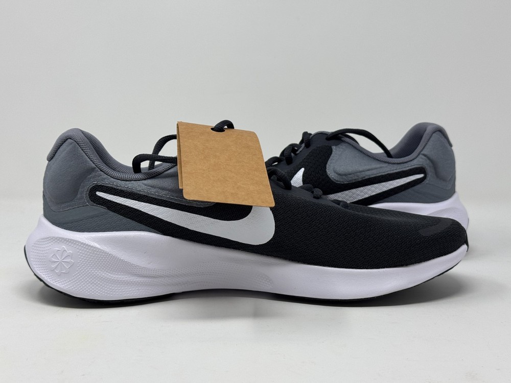 Nike Revolution 7 Grey White Running Workout Shoe FB2207-007 Men's Multi Size