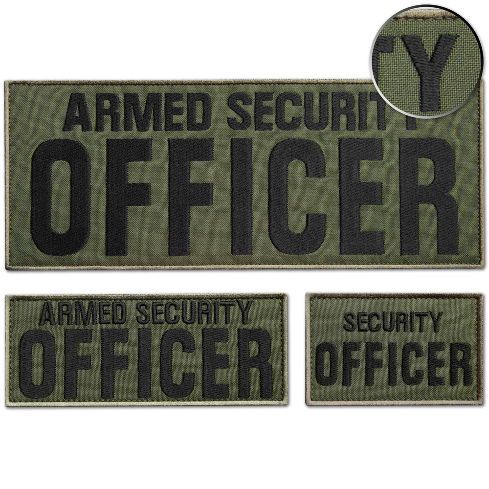 3Pcs Armed Security Officer Patch Set: Durable Embroidered Tactical Patches
