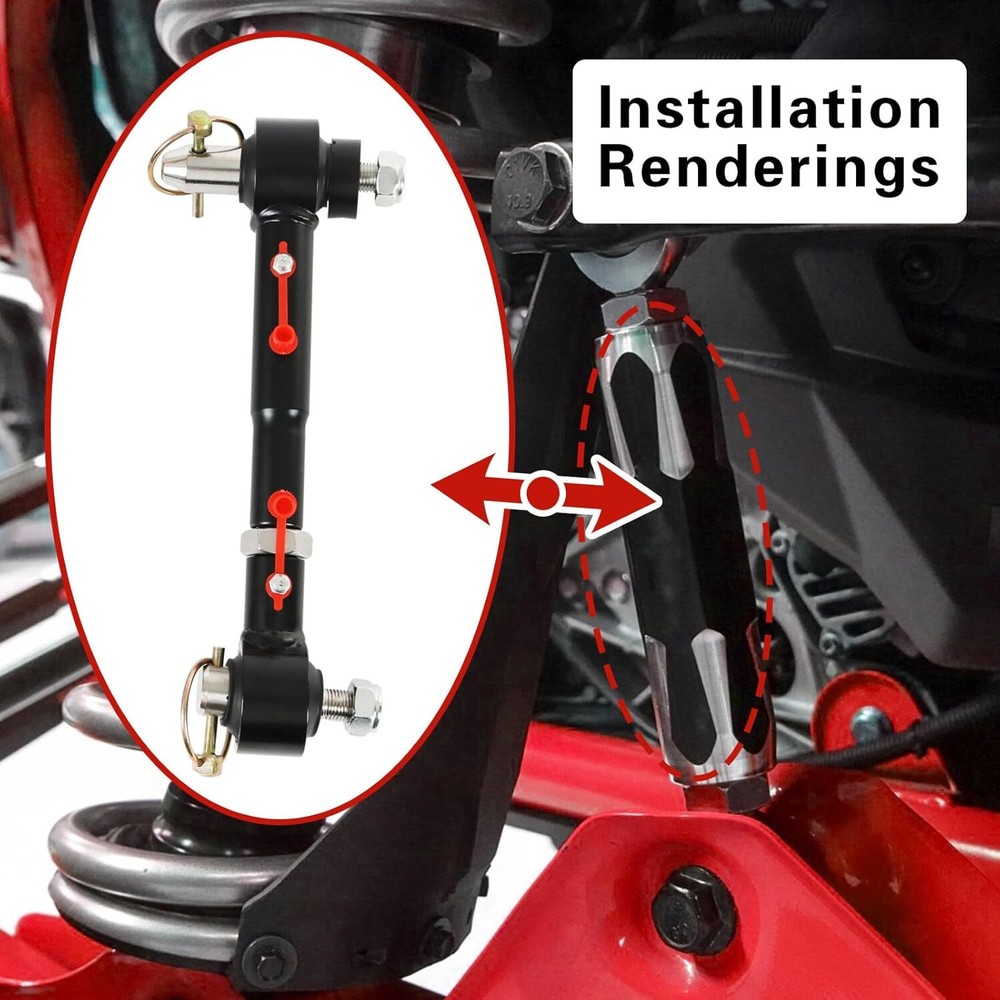 Adjustable Front Swaybar Quicker Disconnect System with 2.5" - 6" Lift Replace