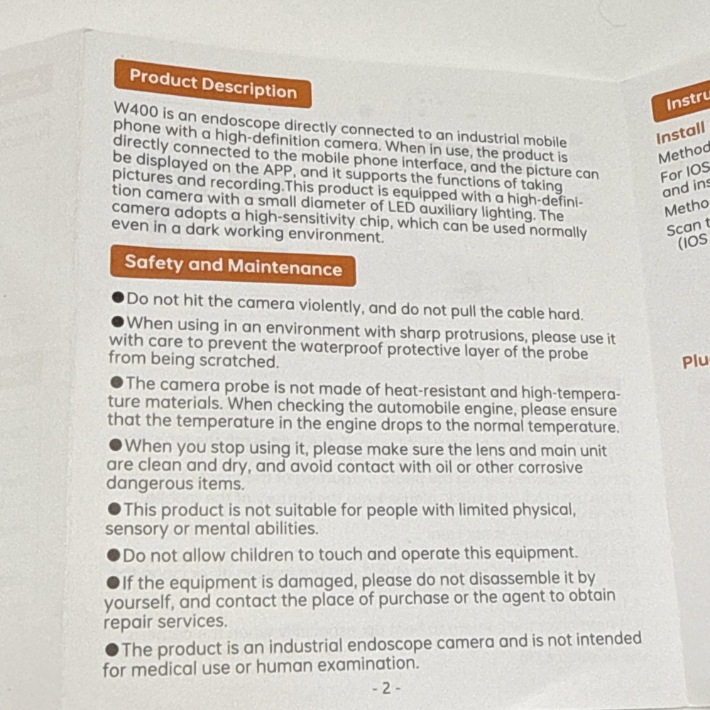 Endoscope Camera, 16.4ft, Waterproof for iOS/Android