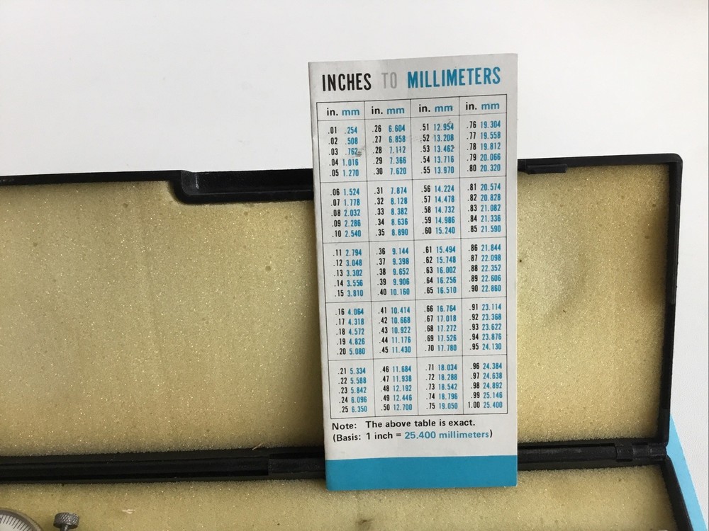 Dial Caliper 6" Calibrated .01" with Case includes Mitutoyo conversion card EUC