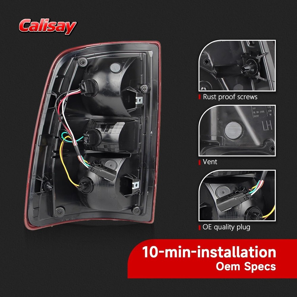 Right side Black Bezel Halogen Tail Lights Compatible With 2019-2024 RAM 2500