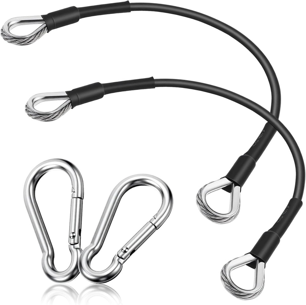 2 pcs 10" Gym Extension Cables, Rope Attachment for Cable Machine LAT Pulldown.