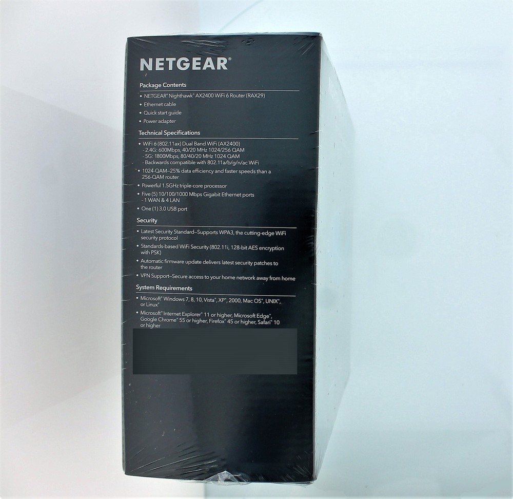 Netgear Nighthawk AX2400 Wifi 6 Router