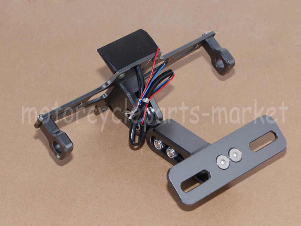 CNC Adjustable Folding License Plate Holder Tail Light Bracket Mount For Yamaha