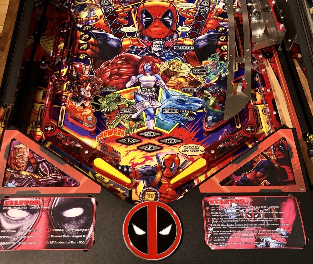 New Deadpool Premium Or LE Pinball Machine Solid Metal Apron Mod!