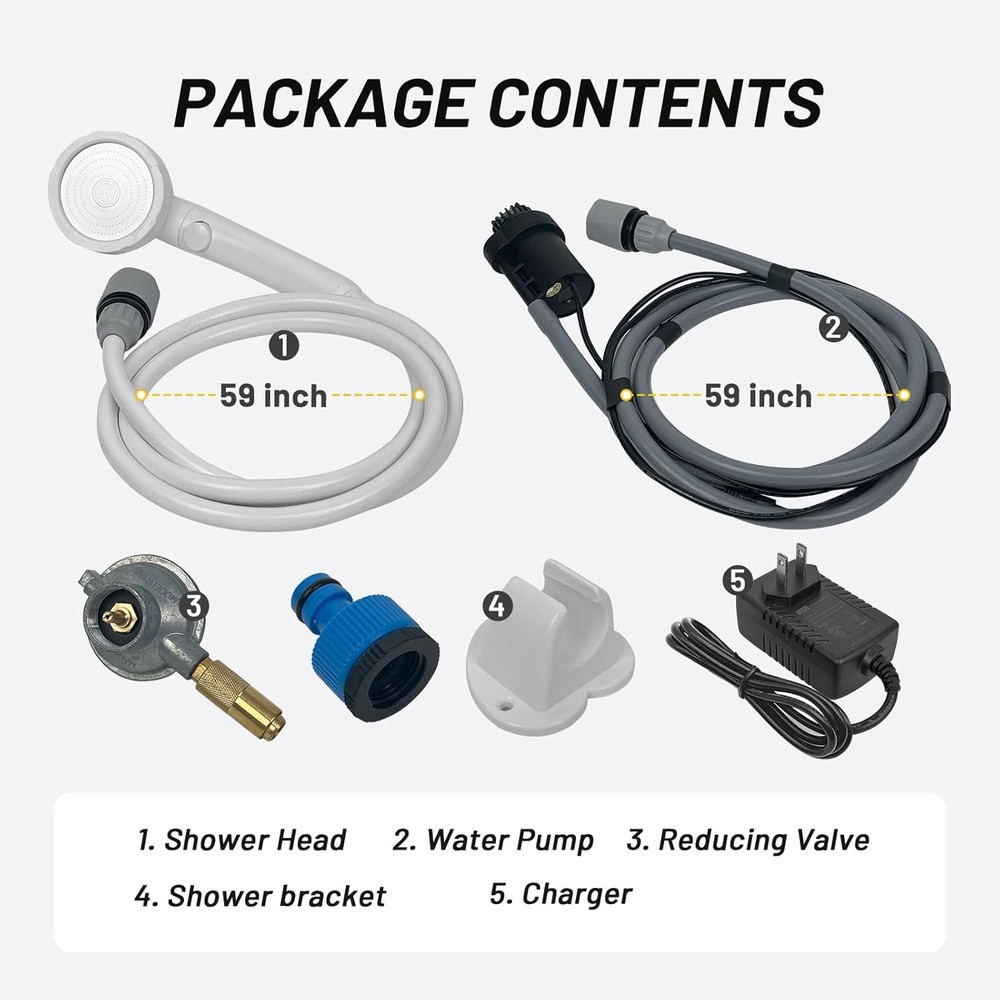 4500mah Battery Portable Water Heater for Camping Propane Camp Shower 40900 BTU