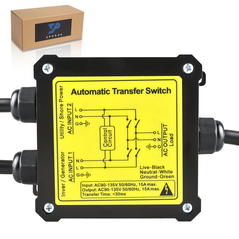 15Amp AC120V Automatic Transfer Switch - Reliable ATS Power Solution
