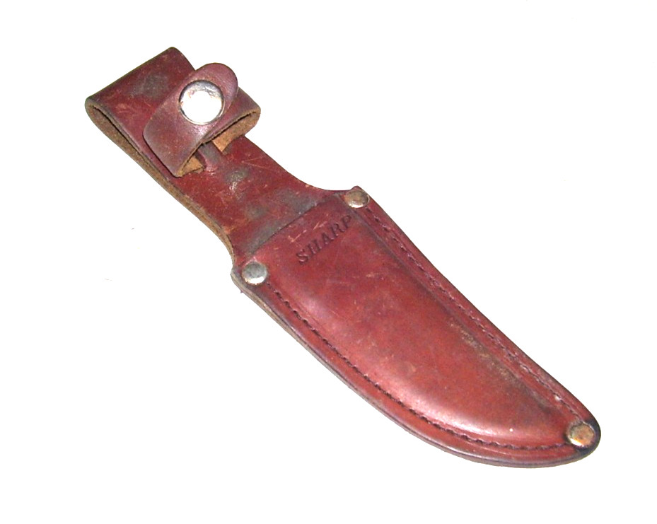 Sharp Small Knife Brown Leather Sheath Scabbard Case