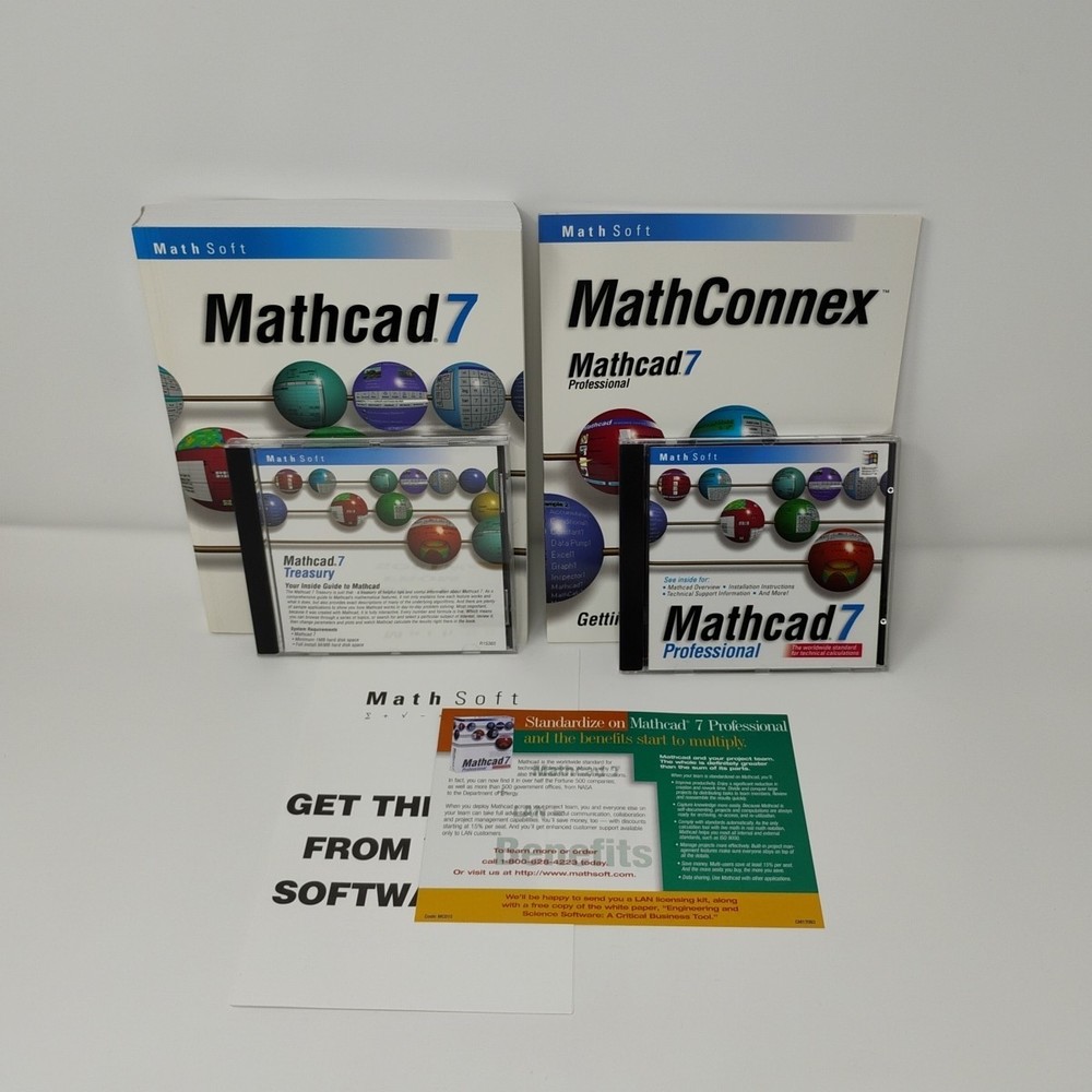Mathsoft Mathcad 7 Professional MathConnex Treasury - 2 CDs & User Guides