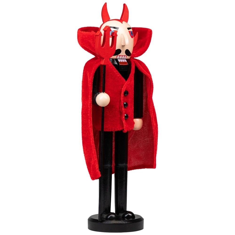 Northlight 14" Red Devil Wooden Halloween Nutcracker Holding a Pitch Fork