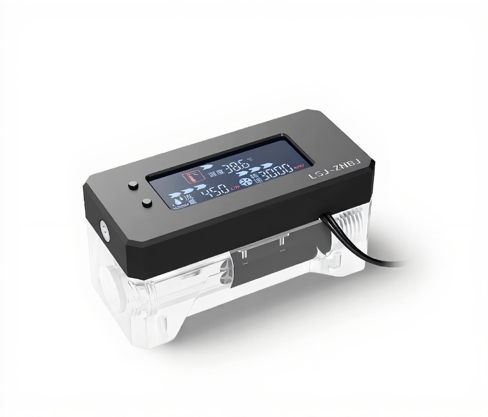 GOWENIC G1/4 Inline PC Water Cooling Flow Meter, Electronic Indicator...