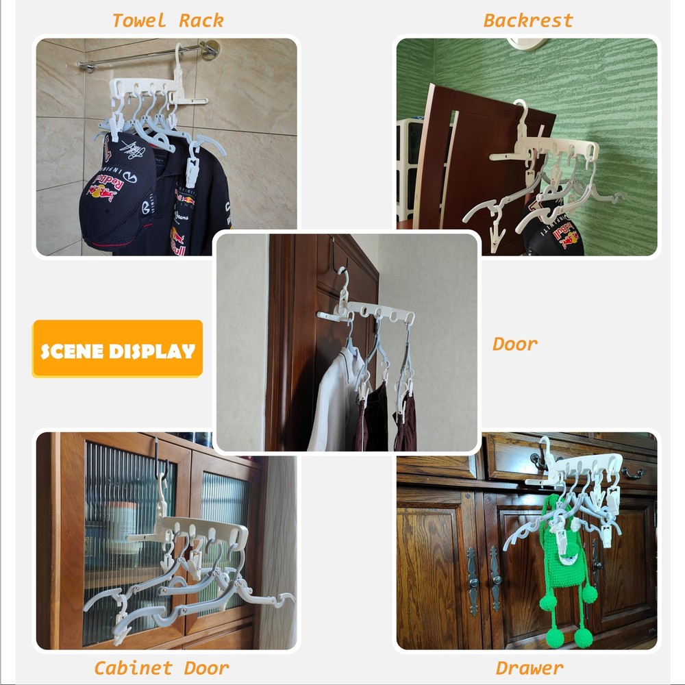 ,Over The Door Hooks Hanger,Foldable Portable Folding Hangers,Hanging Rack,Cl...