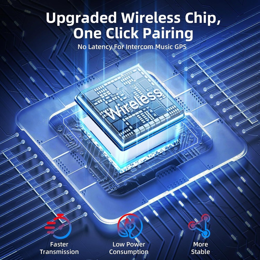 Moman CP-E Intercom Headset 2000M Up to 6 Riders Group Communication 1 Pack