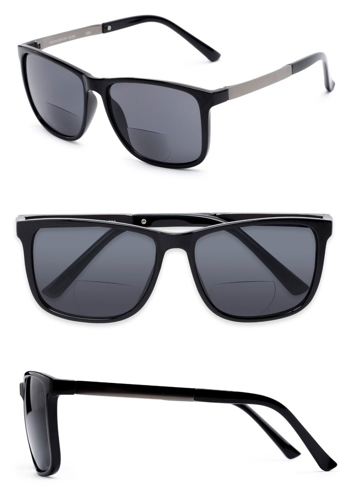 1 or 2 Pair(s) Retro Square Frame Tinted Lens Bifocal Sunglasses Sun Reader