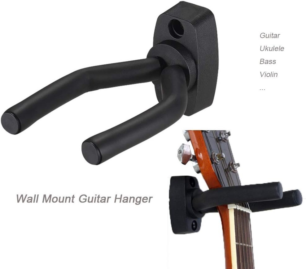 Modern Adjustable Guitar Hanger Set - 2 Pack Wall Mount for Instruments, 60 lbs