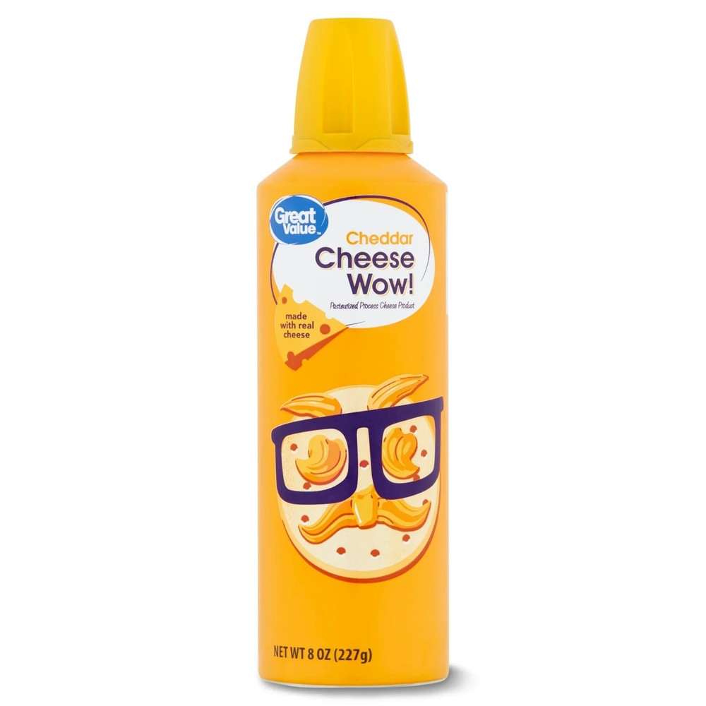 (2 pack) Great Value Cheese Wow! Spray Cheese, Cheddar, 8 oz...