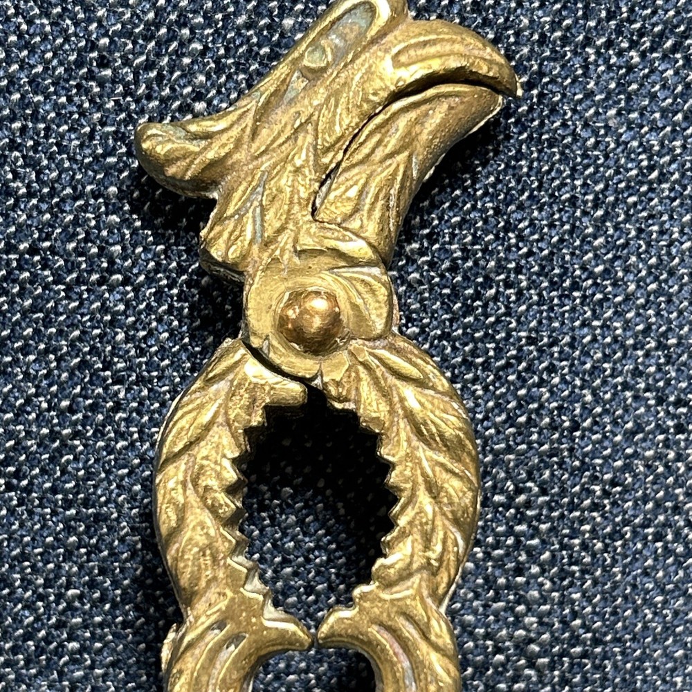 Vintage Solid Brass Figural Nutcracker Phoenix Eagle Or Hornbill 5.5” Long