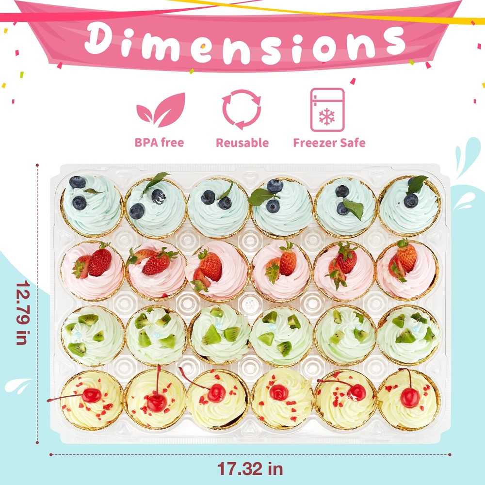 24 Pack X 10 Sets Stackable Cupcake Carrier Holders With 240 Pack Cupcake Line