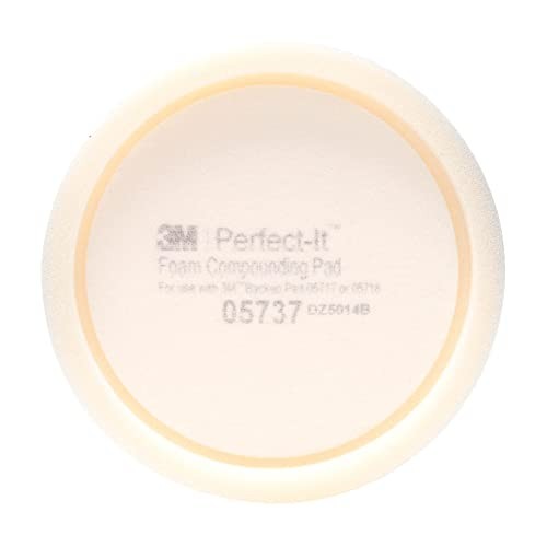 3M Foam Compounding Pad, 05737, Inset, Single Sided, Hook and Loop in , White 8