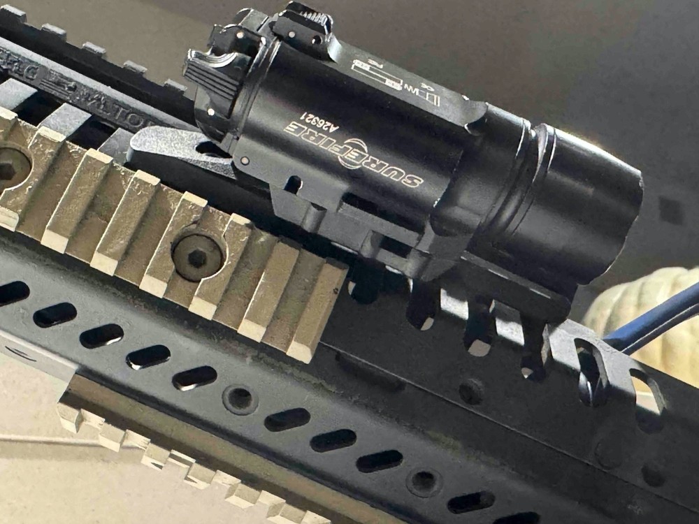 Ring's Blue Gun Training Replica Accessorized: VLTOR/Surefire/DanielDefense/GGG