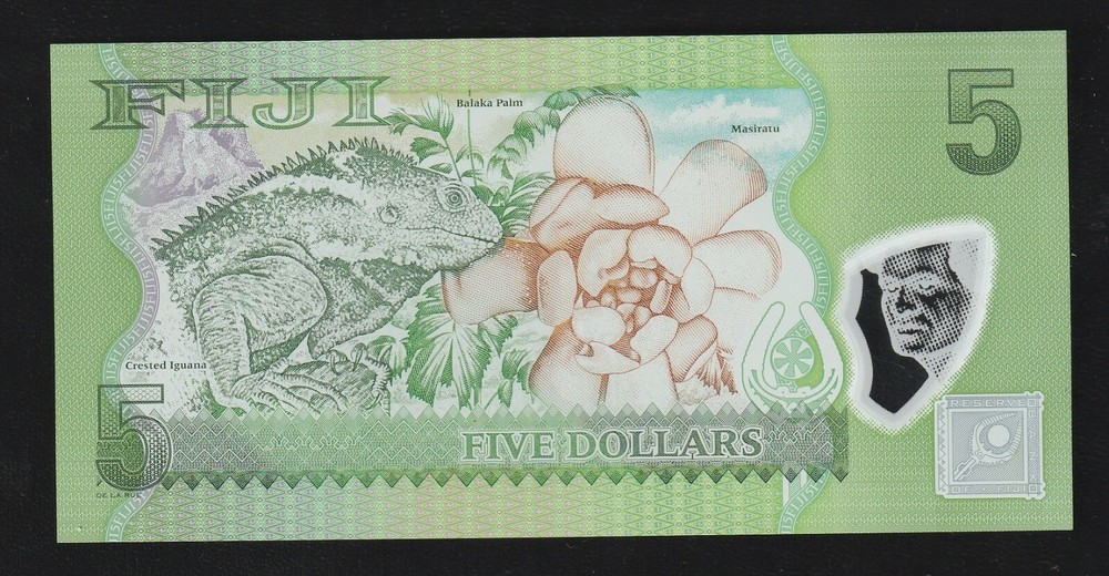 FIJI 5 Dollars ND 2012 P 115, UNC Banknote