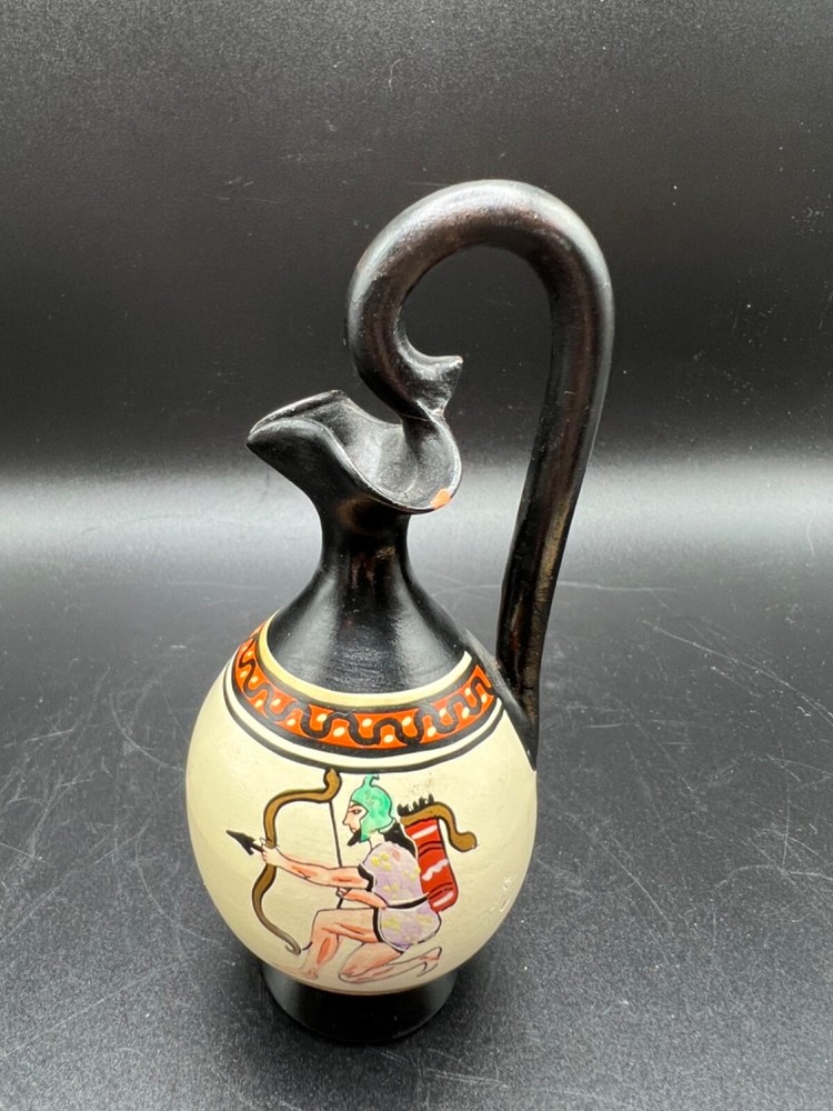 Hand Painted Greek Jug Pitcher Decor Piece Pottery