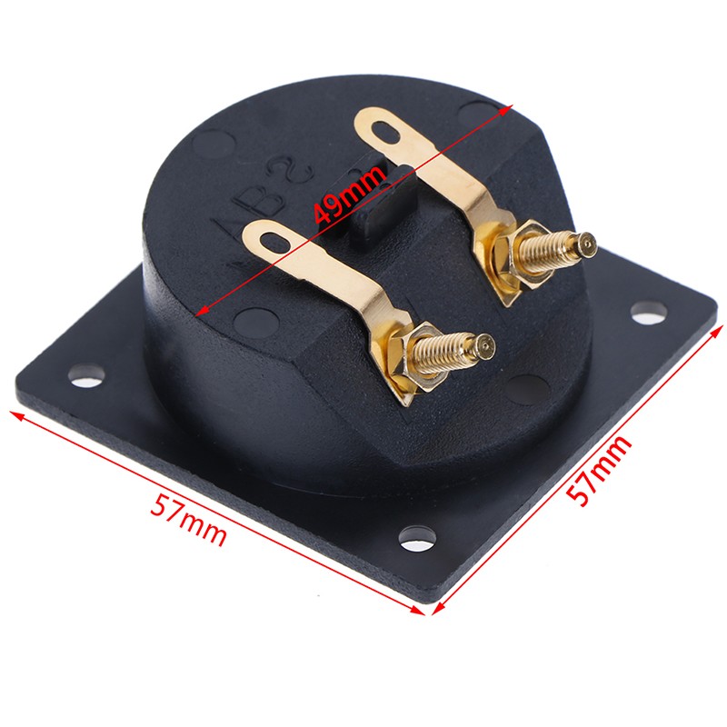 Square shape double binding post type speaker box terminal cup black and reYJQ6