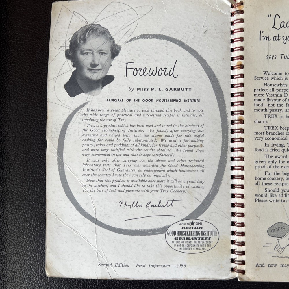 vintage Trex Cookery book
