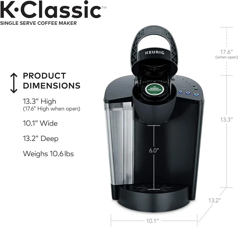 Keurig K-Classic Coffee Maker Programmable Single Serve K-Cup Pod 3 Brew Sizes