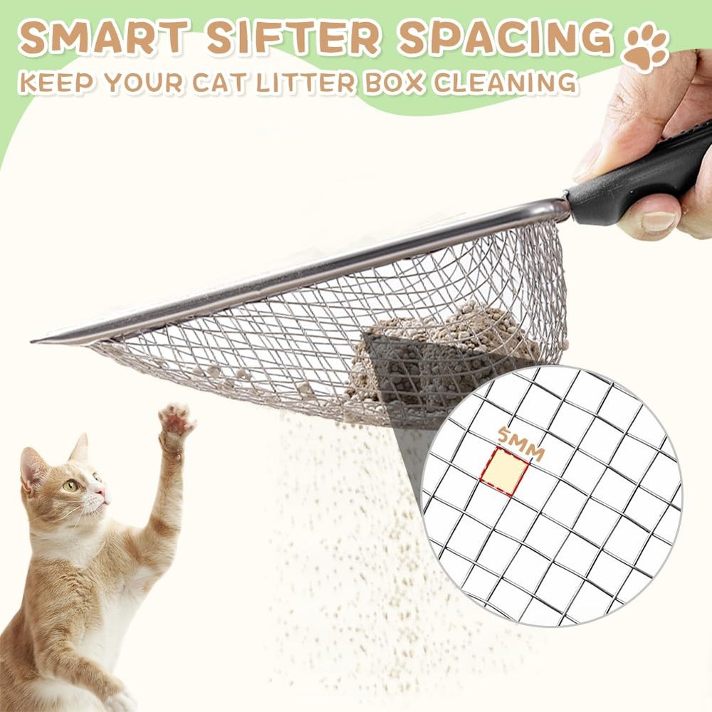 Apidgrowth Cat Litter Scoop - Long Handle Scooper, Rustproof black new