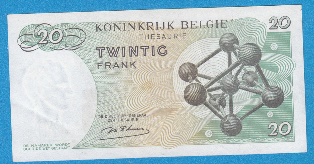 1964 Belgium 20 Francs Note