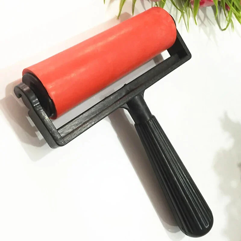 10cm Printmaking Rubber Roller Soft Brayer Craft Projects Ink and Stamping Tools