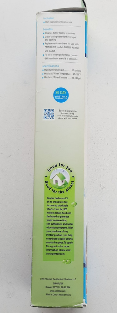 OmniFilter OM1 Reverse Osmosis Membrane Filter NIP