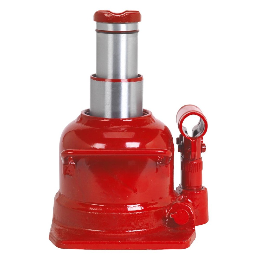 Sealey Bottle Jack 10tonne Low Entry Telescopic Overload Valve 4pc Handle