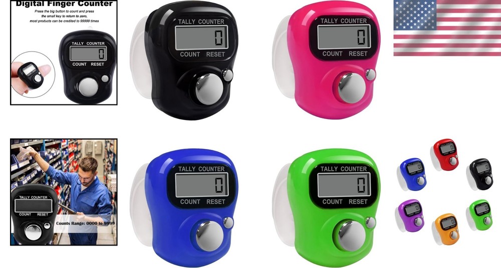 Compact 4-Pack Electronic Finger Count Clicker for Efficient Tracking & Counting