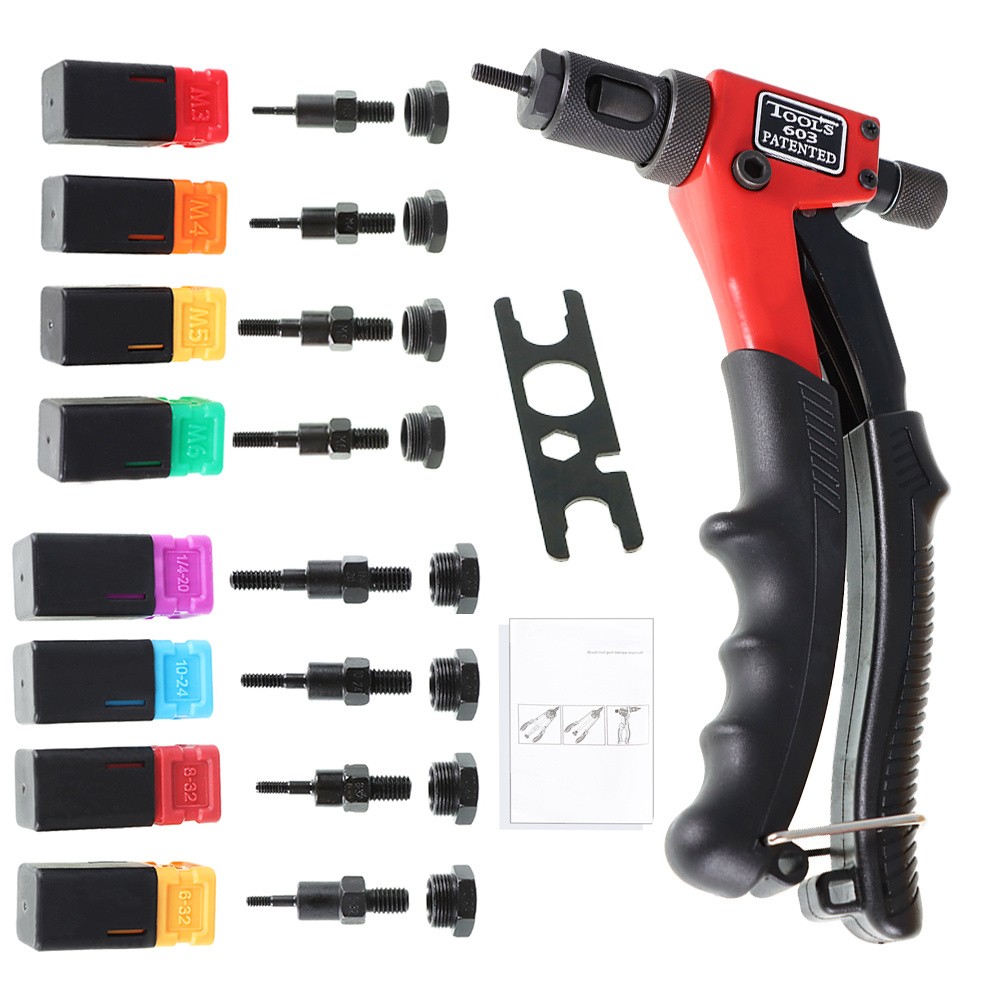 Rivet Gun Kit Rivnut Thread Setting Tool Nut Setter Nutsert Metric 8 Inch