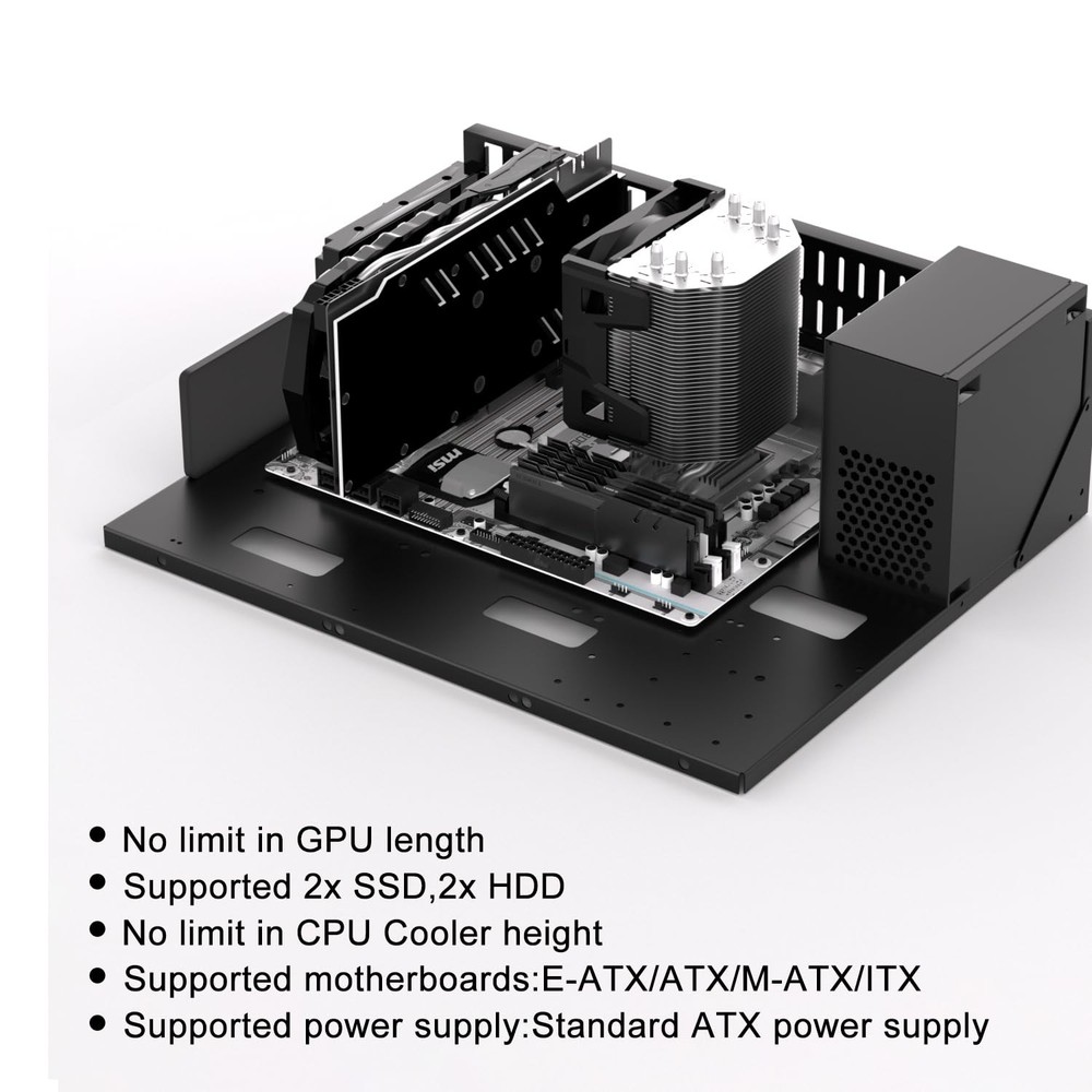 PC Test Bench, Open Air PC Case, ATX Open Frame Computer Chassis, DIY Techben...