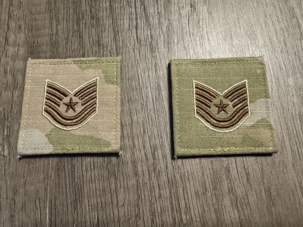 US Air Force Technical Sergeant E-6 Hook Fastener Backing Rank - 1 Pair